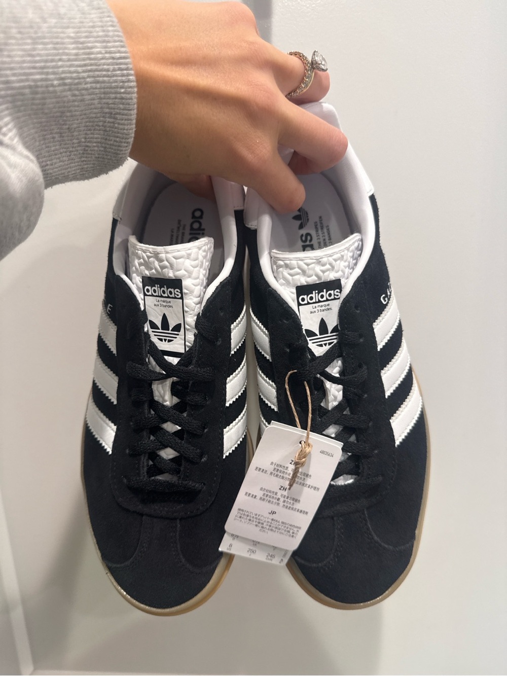 adidas Women’s Black & White Gazelle Suede Sneakers